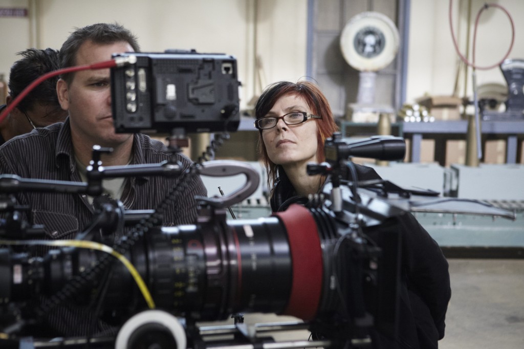 Adrienne directing on the Global TV series Bomb Girls.